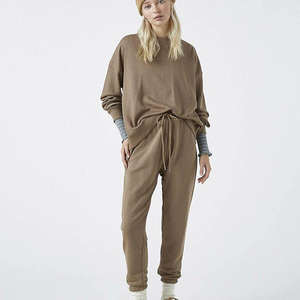 Chándal de lana de algodón 100% de talla grande para mujer, conjunto de Jogger transpirable con logotipo para deportes de invierno Yoga, venta al por mayor disponible - Product Image 6