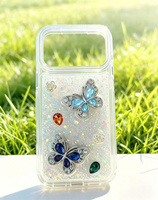 Étui pour femme tendance et féminin pour Infinix Hot 70/Note 60 Pro/Smart 20/10+/GT 30, coque de téléphone en résine scintillante avec papillon, antichoc, 3 en 1