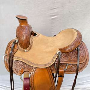 Ensemble de selle en cuir western avec décorations de barrel racing haut de gamme, en bois |   Accessoires en acier inoxydable façonnés à la main, ensemble de tack gratuit pour l'équitation - Product Image 4