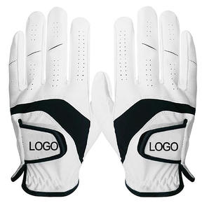 Guante de golf de cuero Cabretta con logotipo personalizado, antideslizante, suave y transpirable para hombres y mujeres, precio de venta completo, guantes de piel de oveja para deportes - Product Image 1