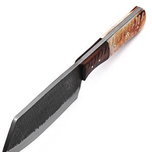Professional Top Carbon Steel Serbian Knife <b>Chopper</b> Cleaver Wooden Kitchen <b>Meat</b> Bread Paring Bu/her Cleaver Leather Sheath - Product Image 2