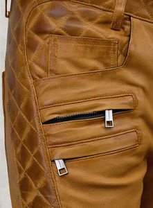 Precio al por mayor pantalones de cuero hechos a medida con logotipo personalizado pantalones de cuero de nuevo diseño único para la venta en línea - Product Image 4