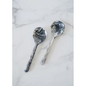 New Design Soft Amber and Pastel Grey all Colors Resin Salad Server Cutlery Set Home Kitchen Usage <b>mirrored</b> steel - Product Image 1