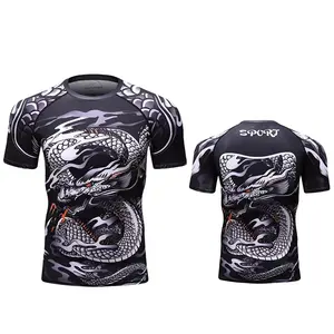 Hot Selling <b>Men's</b> Long Sleeve <b>Rash</b> <b>Guards</b> Custom Compression Gym Wear with Rush <b>Guard</b> for Martial Arts - Product Image 1