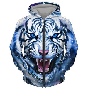 Sudadera con Capucha de Invierno con Estampado de Animales Atractivo, 100% Algodón, Felpa, Transpirable, Cómoda, de Secado Rápido, Corte Moderno para Looks Diarios de Calle - Product Image 1