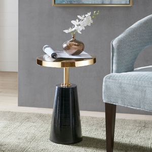 Design contemporain Décoration intérieure Table d'appoint moderne en métal émaillé Table d'appoint à dessus arrondi Meubles de salon - Product Image 2