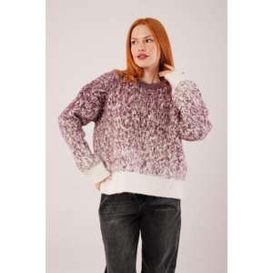 Pull tricoté bordeaux en gros avec pierres décoratives, style décontracté - Product Image 4