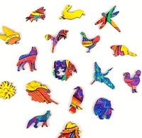Puzzle de chat en bois à changement de couleur enchanteur Forme irrégulière unique Jeu d'esprit haute difficulté Jouer avec la famille