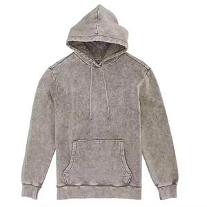 Ensemble survêtement rétro tendance en molleton à capuche et pantalon de survêtement en coton 100% imperméable, délavé à l'acide, teint à la cire, usé, avec logo personnalisé - Product Image 6