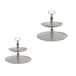 Hot Selling of 2 Tier <b>Wedding</b> Dessert Showcase Tier IEM Customized Table Top Double Layer Pedestal <b>Cake</b> Stand - Product Image 2
