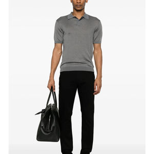 เสื้อโปโลผ้าฝ้าย100% แขนสั้นสำหรับผู้ชายระบายอากาศได้ดีเสื้อยืดถักสำหรับผู้ชายออกแบบได้ตามต้องการฤดูร้อน - Product Image 4