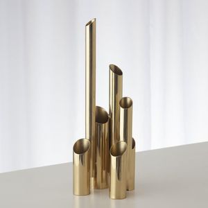 Elegante jarrón de Metal de mesa para flores, decoración del hogar, centro de mesa, maceta, mesa de oficina, acento, uso interior moderno - Product Image 4