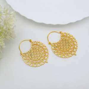 Moda 18K oro filigrana Mandala declaración étnica bohemio gota pendientes personalizados latón Boho dama de honor regalos - Product Image 4