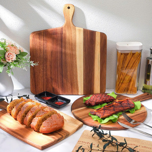 Juego de tabla de cortar de madera de acacia con asa para cortar tabla para servir carne pan tabla de cortar verduras fruta Cocina - Product Image 2