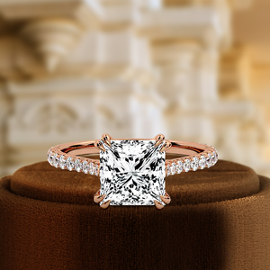 แหวนหมั้นเพชรทรงเจ้าหญิง 1 กะรัต ประดับเพชรแบบ Pave สำหรับผู้หญิง แหวนแต่งงานเพชรเพาะเลี้ยงในห้องปฏิบัติการ ของขวัญวันครบรอบสำหรับเธอ ได้รับการรับรองจาก IGI - Product Image 3