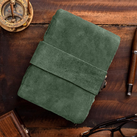 Vintage Journal Premium A5 Unruled 200 Page Diary Hecho a mano Reciclado Deckle Edge Paper Green Notebook Premium Leather Sketchbooks