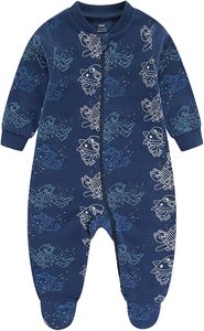 Combinaison en coton pour bébés garçons et filles Barboteuse à pieds à manches longues - Product Image 3