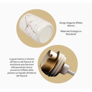 Juego de Baño de Cerámica con Efecto Mármol Blanco, Dispensador de Jabón de 400 ml, Portacepillos de Dientes y Jaboneras Recargables - Product Image 5