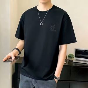 เสื้อยืดคอกลมแขนสั้นทรงปกติสำหรับผู้ชาย ผ้าฝ้าย 100% ไซส์ใหญ่  แบบเรียบ  น้ำหนัก 210-220 กรัม  ปักลายหนาแน่น  แห้งเร็ว - Product Image 4