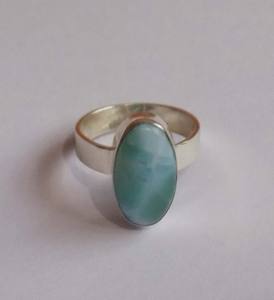 Venta al por mayor de moda 10-15mm aguamarina punta anillo en plata de ley joyería hecha a mano con certificado IGI aniversario regalo de boda - Product Image 4