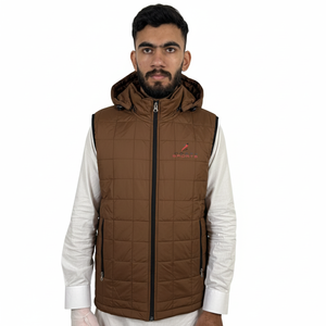 Gilet matelassé en duvet respirant de haute qualité, à manches courtes, tendance, pour l'hiver, avec capuche, gilet matelassé grande taille pour homme - Product Image 1