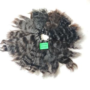 100% brut en gros naturel vierge couleur noir tissage ondulé faisceaux temple vietnamien extensions de cheveux humains - Product Image 6