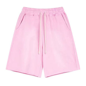 Pantalones casuales de lona de algodón para hombre, de cintura media, con estampado liso, efecto desgastado por el sol, transpirables, con cordón y borlas de color personalizado. - Product Image 4