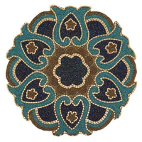 Table de luxe décorer perles de rocaille broderie napperon pur à la main perlé broderie napperon nouveau par la mode glowin
