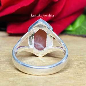 แหวนพลอยโรโดโครไซต์สีเงินสเตอริง925สไตล์คลาสสิกหนามเตยการตั้งค่าเครื่องประดับงานแต่งงานงานหมั้นสำหรับผู้หญิงสำหรับงานเลี้ยง - Product Image 3