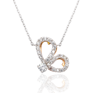 Calista Jewelry Colgante de mariposa de oro de 18 quilates con corte brillante Zirconia cúbica Cadena de eslabones de plata chapada en rodio para regalo de boda - Product Image 2