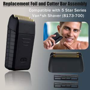 1 Paquete de Repuesto de Alta Resistencia para Afeitadora Eléctrica de Doble/Triple Cuchilla, Barra de Corte de Lámina Dorada, Lavable, Alimentación USB, para Afeitado Facial - Product Image 5