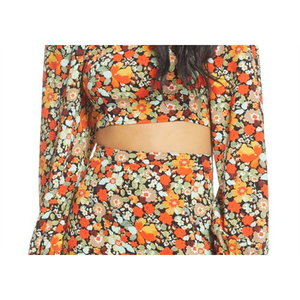 Vero Moda Top Corto Nero da Donna con Scollo a Cuore e Ricami in Pizzo, Taglia XL, Vestibilità Ampia, in Seta Chiffon Lavorata a Maglia per l'Autunno - Product Image 6