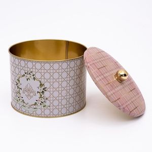 Recipiente redondo de metal rosado de 175x130mm con mango de perilla para almacenamiento y contenedor de alimentos - Product Image 2