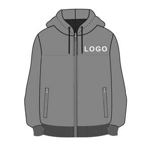 2024 Sudadera con capucha personalizada de alta calidad 100% algodón con cremallera completa Sudadera sólida Logotipo bordado Impermeable OEM - Product Image 5