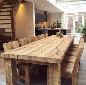 Fait à la main rustique personnalisé Live Edge Table à manger moderne en bois massif pour Hotel & Villa utilisation sur commande - Product Image 2