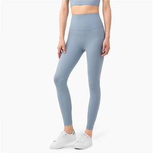 Mallas de Yoga sexis de cintura alta para mujer, mallas de Yoga elásticas de Color sólido, diseño personalizado para correr, ajustadas, cómodas, transpirables, sin costuras - Product Image 5