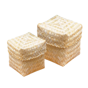 CESTAS DE BAMBÚ tejidas de alta calidad Estilo rústico para embalaje de regalos y decoración de temporada Envoltura de regalos de boda - Product Image 1