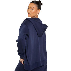 เสื้อฮู้ดผู้หญิงผ้าฝ้าย 100% ทรงโอเวอร์ไซส์ แบบซิป แขนยาว ดีไซน์ลำลอง มีฮู้ดด้านหน้า ระบายอากาศได้ดี เหมาะสำหรับฤดูหนาว - Product Image 3