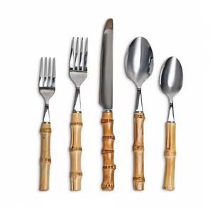 Ustensiles de cuisine couverts en métal argenté avec poignée décorative mariage hôtel en acier inoxydable dîner couteau fourchette argenterie couverts - Product Image 5