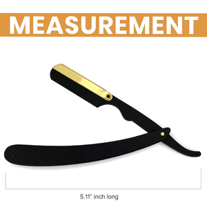 Kit de maquinilla de afeitar de borde recto para hombres profesionales Afeitado de acero inoxidable Afeitadora de garganta para corte de barba para uso facial - Product Image 2