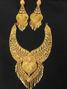 24K or Dubai Vintage classique perle fleur broche boucles d'oreilles collier ensemble anniversaire mode cuivre bijoux cadeau - Product Image 3