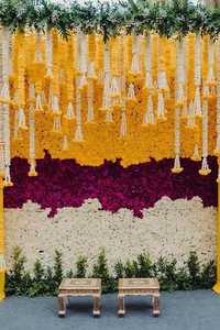 ดอกดาวเรืองที่มี tuberose พวงพวงดอกไม้สีขาวและสีเหลืองอ่อนเป็นมิตรกับสิ่งแวดล้อมสำหรับงานแต่งงานอินเดีย haldi Mehndi ตกแต่งบ้าน - Product Image 5