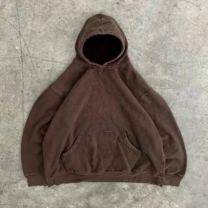 Kanye baby blue Plus Sudadera con capucha gruesa hombres pesados de gran tamaño 450 GSM lavado ácido Sudadera con capucha - Product Image 5