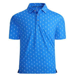 Polo de golf de secado rápido al por mayor OEM camisetas de dos colores impresión personalizada polos de seda y algodón a rayas para hombres - Product Image 1