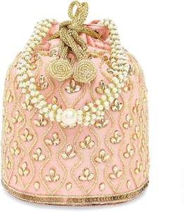 Bolso de mano de diseñador étnico hecho a mano para mujer, elegante, cadena bordada, ropa de fiesta nupcial, bolso con cordón personalizable - Product Image 6