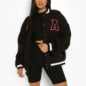 Fabricante OEM señoras recortadas uniforme de béisbol Varsity chaquetas personalizadas de manga larga mujeres Varsity chaqueta para el invierno 2025 - Product Image 6