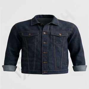 Nouvelle conception 2024, vêtements de rue d'automne, veste bleue personnalisée pour homme, veste de moto d'extérieur, veste en jean à perles unisexe - Product Image 1