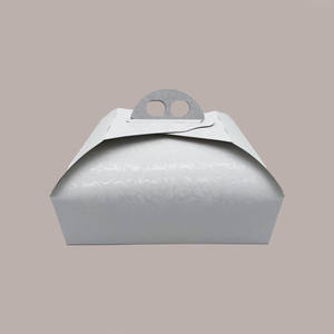 5 Pcs White Damask Cardboard Cake <b>Boxes</b> 50x50H7cm Eco-Friendly Recycled Materials Glossy & Matt Lamination for <b>Snacks</b> & Sugars - Product Image 5