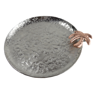 Bandeja de servicio de diseño combinado de plata y cobre, la mejor decoración interior, bandeja para servir alimentos, decoración del hogar, fiesta, boda y decoración festiva - Product Image 3