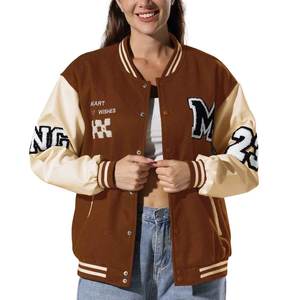 Premium quality personalized most popular design varsity <b>jacket</b> Custom made leather sleeve wool fiber Breathable varsity <b>jacket</b> - Product Image 1